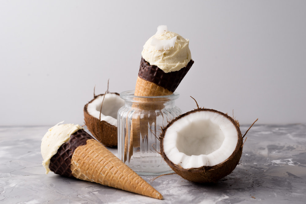 coconut ice cream cone